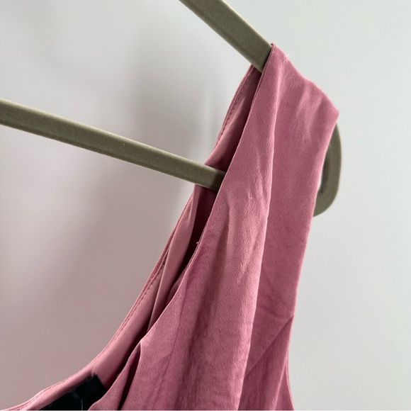 NWT Lulus Loving the Attention Mauve Satin Asymmetrical Ruffled Midi Dress - Picture 9 of 10